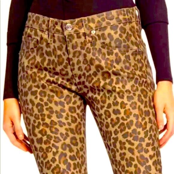 VERONICA BEARD BROOKE MID-RISE LEOPARD PRINT SKINNY JEANS SZ 0 NWT - Picture 1 of 16